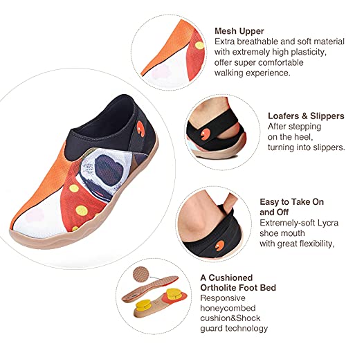 UIN Men's Casual Walking Travel Shoes Slip On Mesh Loafers Lightweight Comfort Air Painted Flats Verona4