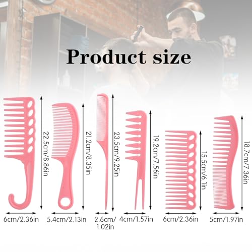 Set de 6 Peines Rosa para Cabello Mabor Profesional miniatura 2