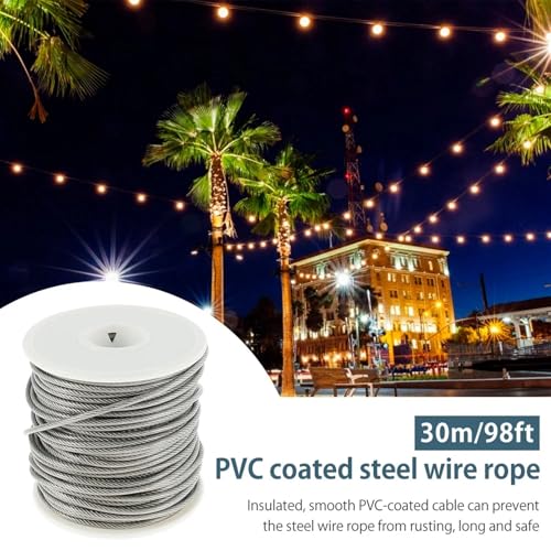 Cable de acero inoxidable resistente de 30 metros con acabado galvanizado para guiado botánico 3