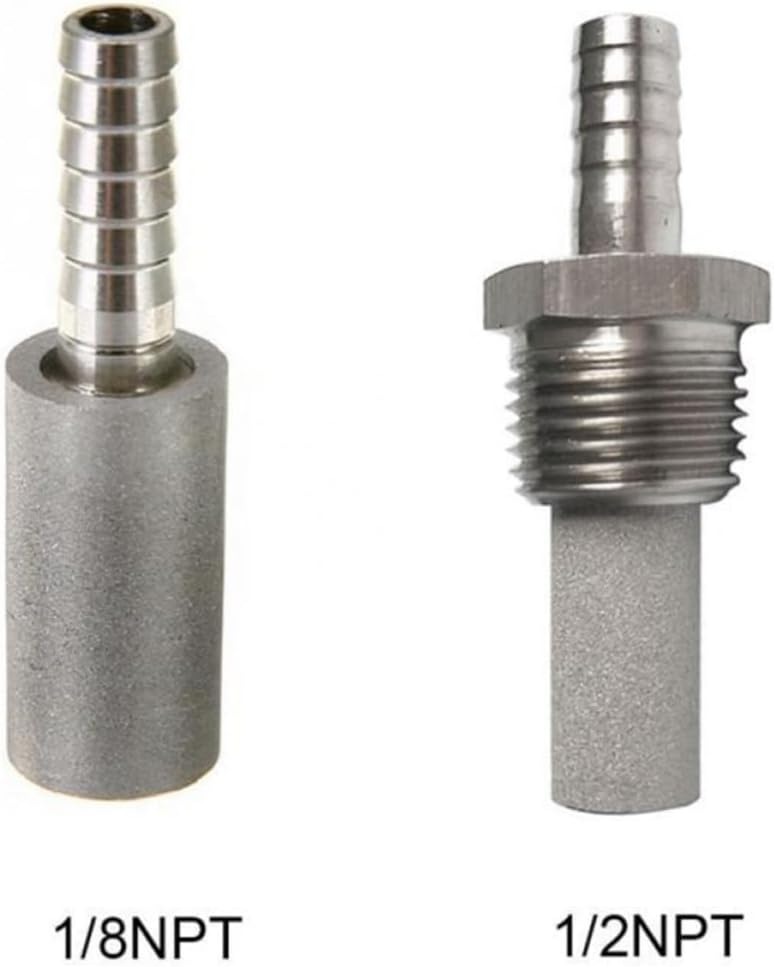 Stainless Steel Diffusion Aeration Stone for Home Brewing with Force Carbonation and Inline Connection, 0.5mm Brewing Air Stone for Craft Beer and Wine Making Equipment