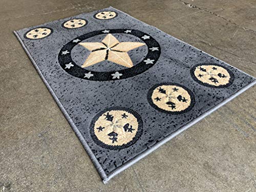 Texas-Star-Door-Mat-Area-Rug-Grey-Black-Beige-Skinz-Design-78-2-Feet-X-3-Feet-4-Inch Texas Star Door Mat Area Rug Grey Black Beige Skinz Design 78 2 Feet X 3 Feet 4 Inch