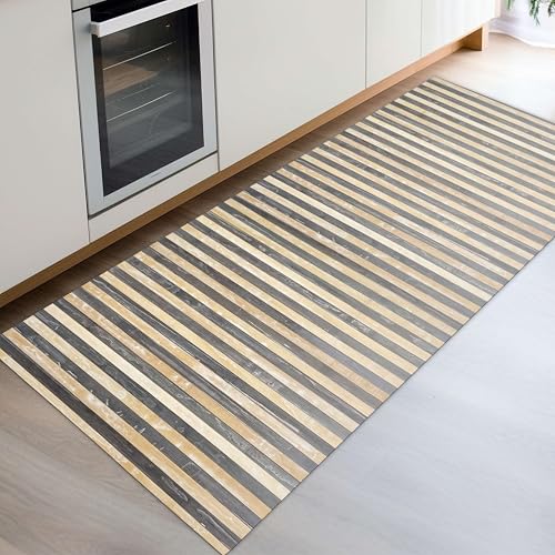 CosìCasa Bambus-Teppich für die Küche aus umweltfreundlichem Holz | Vielseitiger Küchenteppich, rutschfest, waschbar, perfekt als Badezimmerteppich, Küchenläufer oder Outdoor-Teppich [50 x 160 cm,