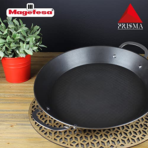 MAGEFESA Prisma 13.4" Paella Pan, 6 Servings, 18/10 Stainless Steel, Triple-Layer Non-Stick, Induction-Compatible, Dishwasher & Oven Safe (Up to 392°F)