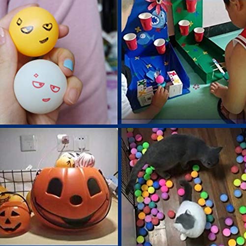 image for KEVENZ Ping Pong Balls,60-Pack Assorted Color Beer Pong Balls, Bulk Ta