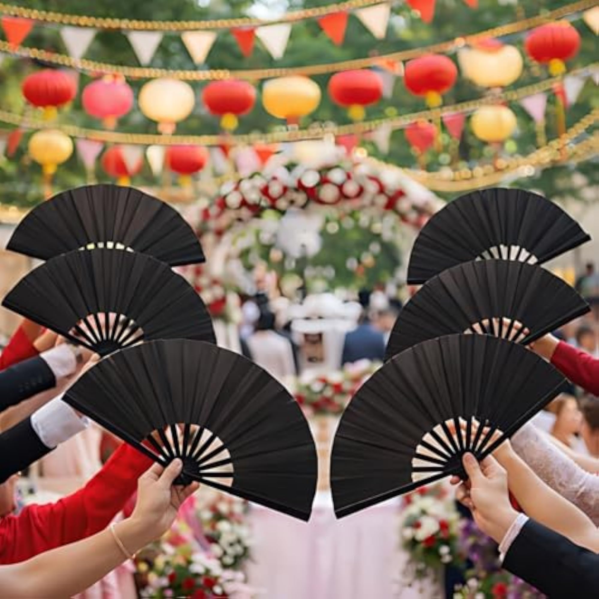 Large Folding Fan with Sleeves, 12 Sets