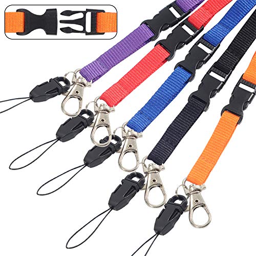Lanyard Badge Holder, Wisdompro School Supply Clear Pvc Heavy Duty Ziplock Vinyl Id Badge Holder With 22 Inch Colorful Polyester Detachable Neck Lanyard Strap For College, 5 Sets - Vertical Colorful #TOP4
