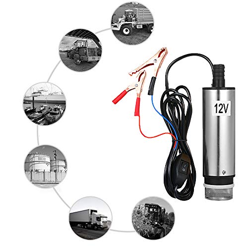 KKmoon Bomba Submersível DC 12V/24V para Bombeamento de Óleo Diesel Água 51mm Óleo de Água Bomba de