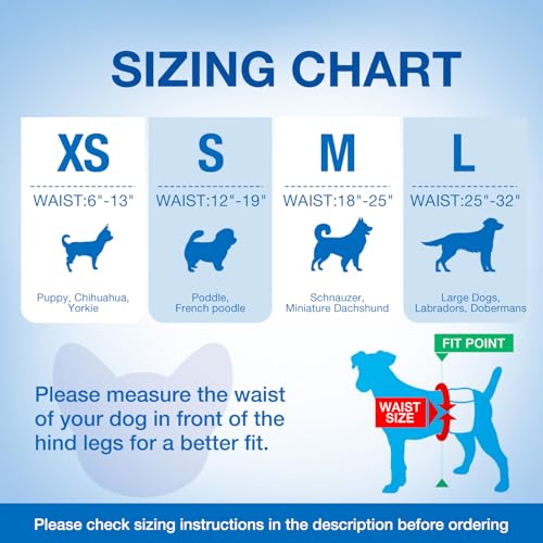 Image of Dono Dog Diapers Male Disposable Male Dog Wraps 40ct Doggie Diapers Wetness Indicator Leak-Proof Dog Belly Wraps, Rapid-Dry Gel Technology Puppy Diapers for Excitable Urination Incontinence, XSmall
