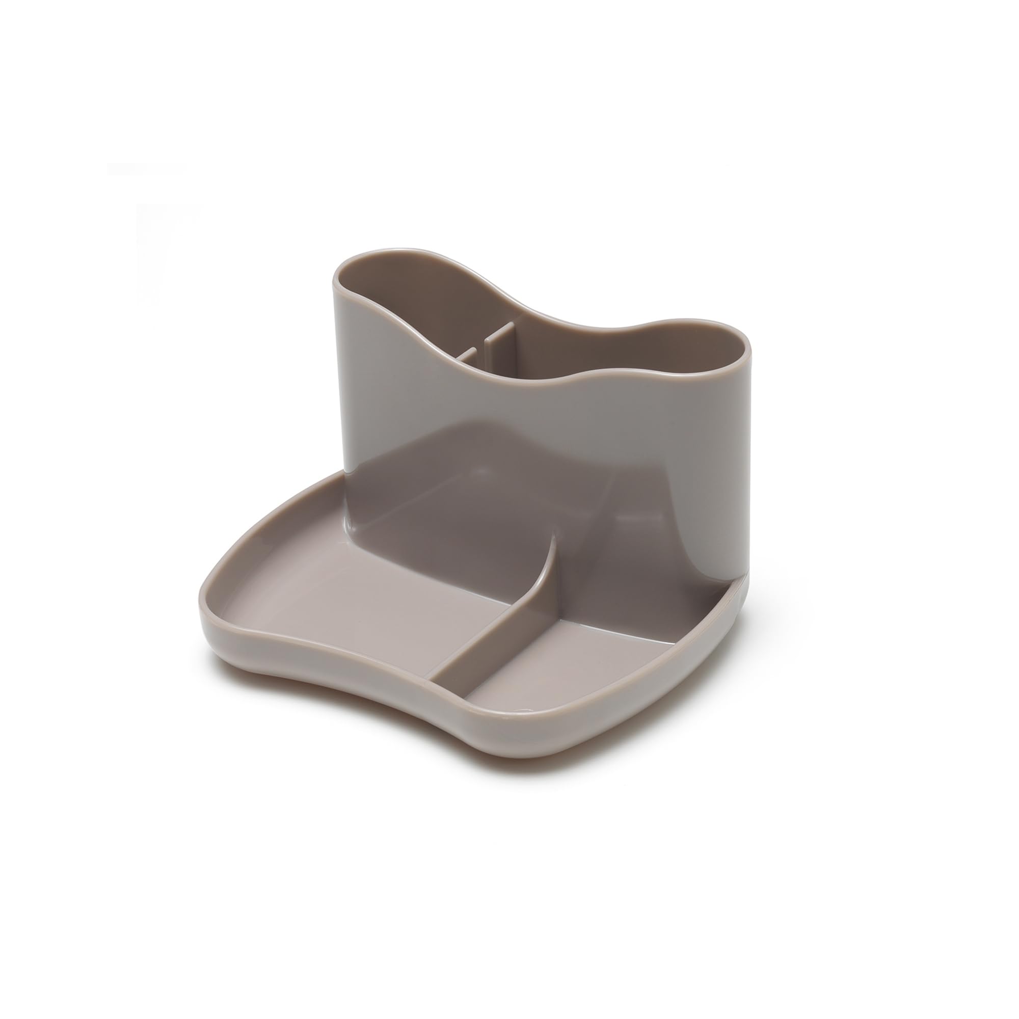 Deflecto Kaddymaster Pen Pot & Desk Tidy Warm Grey - Pen Holder For Desk Organiser - All-in-One Pen Pots For Desk Tidy Organiser Set - Pencil Pot For Office Desk Accessories - Stationery Pencil Holder