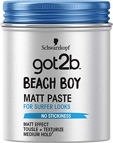 Got2b - Cera fixadora Beach Matt, 100 ml, com efeito mate, fixação média, não é pegajoso