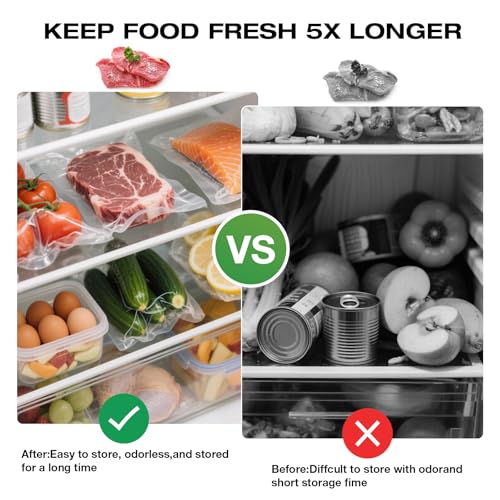 Image of RAIN SPIRIT Reusable Vacuum Sealer Bags for Food, 40 Packs (20 Medium & 20 Small) BPA-Free Food Storage Bags, Leakproof Sous Vide Bags for Freezer, Microwave, Dishwasher Safe, Preserve Freshness