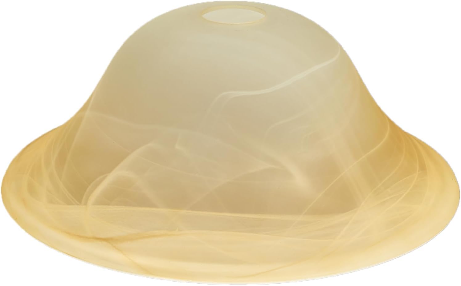 12"D Retro Alabaster Glass Domed Shade with 1.65" Opening, Pendant Light Cover, Lighting Fixture Replacement