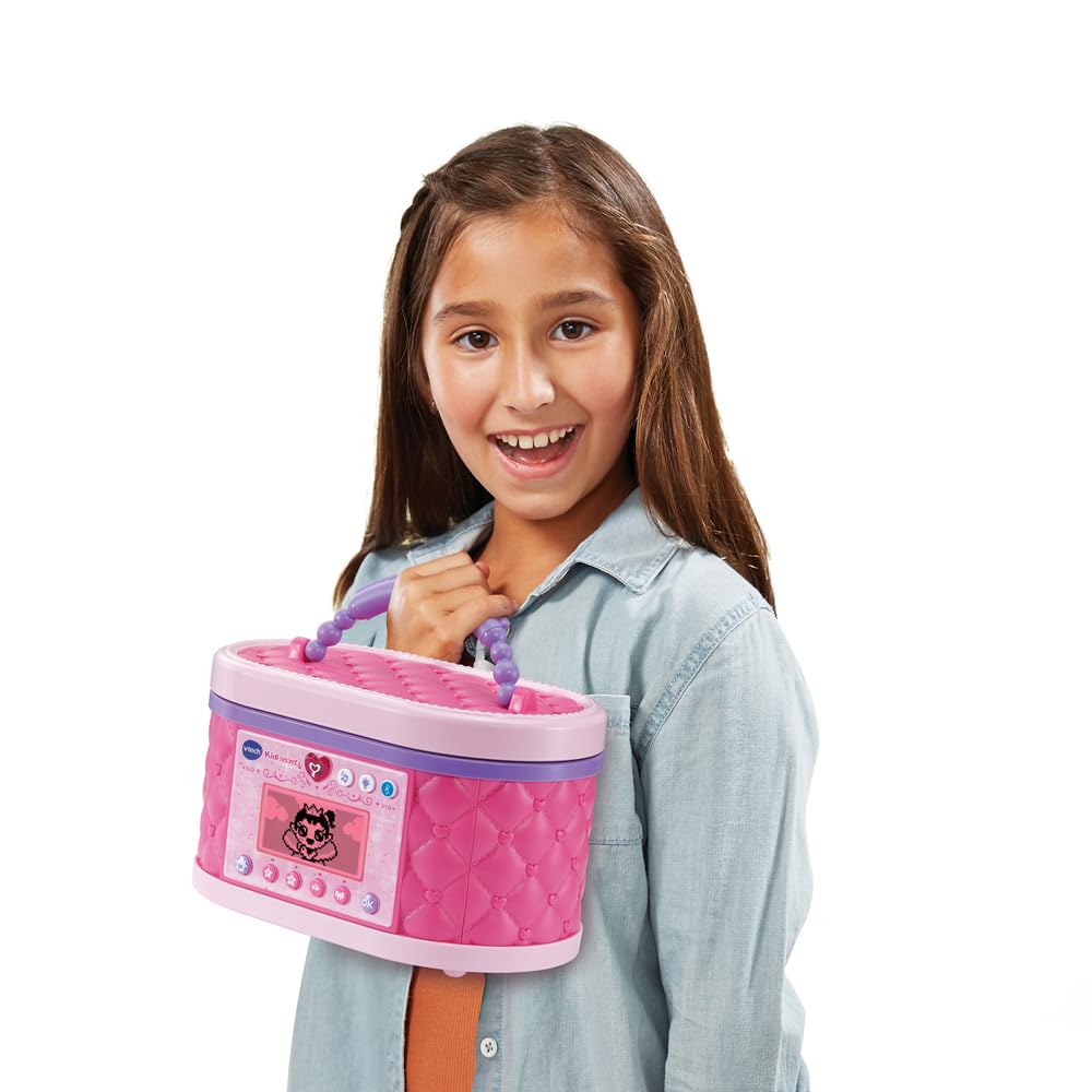 VTech - KidiSecrets Ma Mallette Beauté Magique Rose - Boîte Secrète avec Code, Miroir LED, Bluetooth, Jeux - Vanity Maquillage, Boîte à Bijoux Musicale - Cadeau Enfant Dès 5 Ans - Contenu en Français