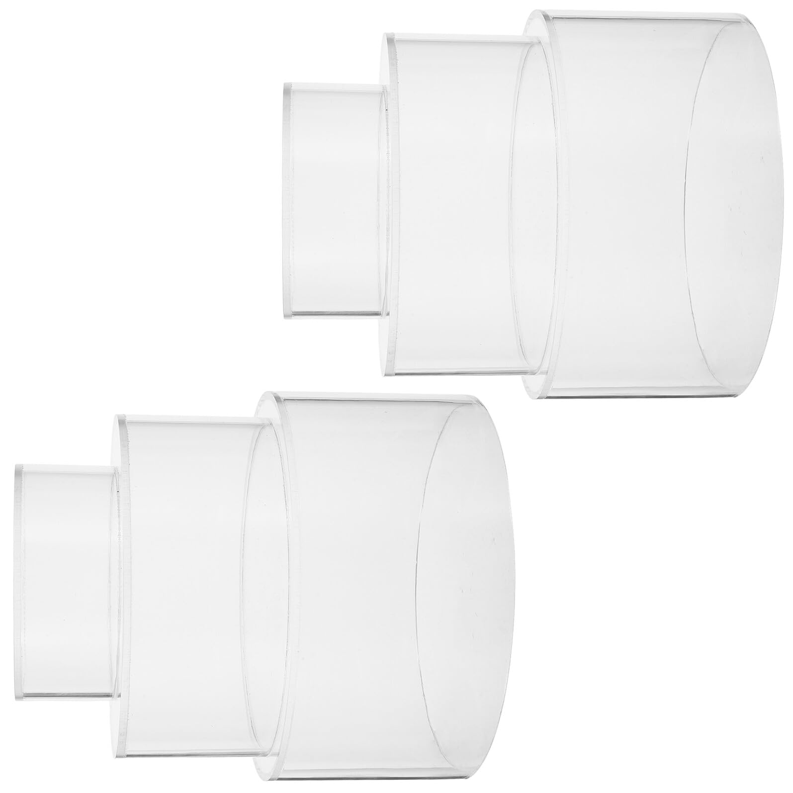 VICASKY Set 6 Alzate Espositive Rotonde in Acrilico Trasparente Piedistallo Espositivo da Tavolo per Buffet e Festa Base Espositiva Impilabile per Gioielli Dolci e Decorazioni