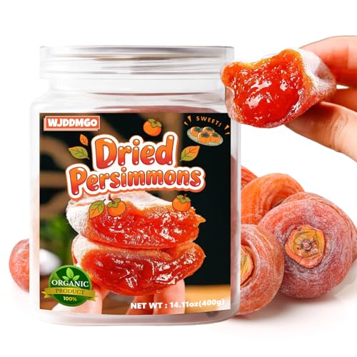 Whole Dried Persimmons 14.11oz Soft and Chewy Persimmon Fruit Dried Fruit No Sugar Added Dehydrated Unsweetened Gift Box Traditional Handmade Wagashi Sweets for Snacking & Baking.