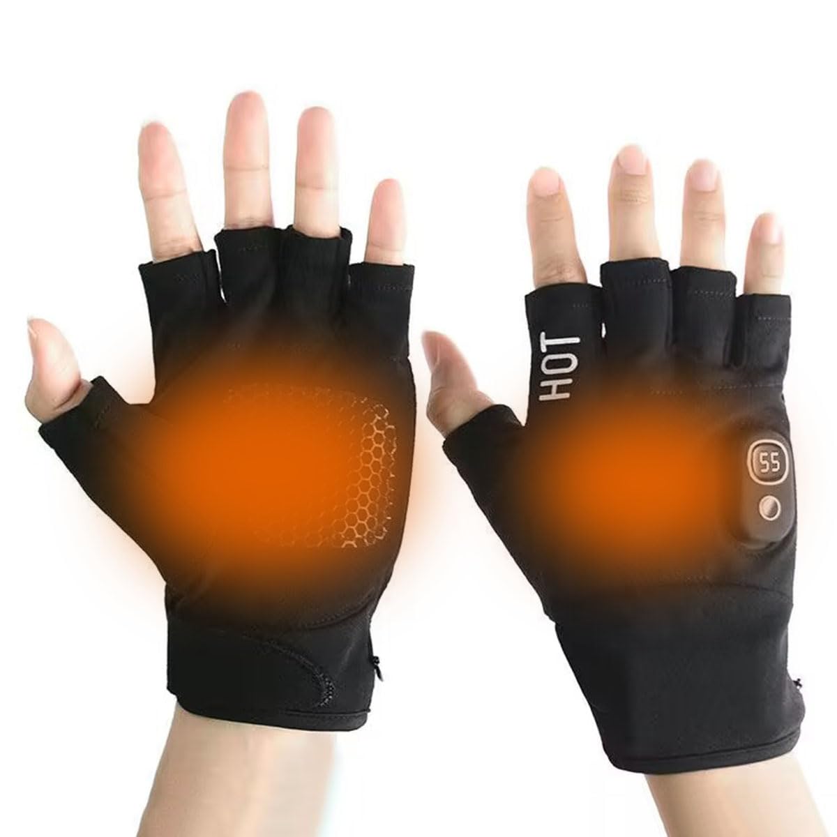 Finger Gloves Rechargeable Heated Fingerless Gloves Heated