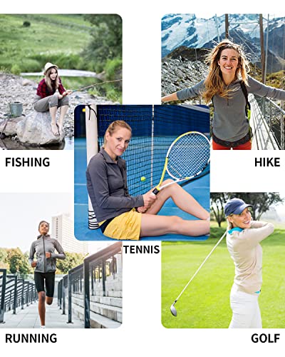 Soneven Womens Golf Shirts Moisture Wicking Long Sleeve Polo Shirts Collared V-Neck Golf Polos Shirts