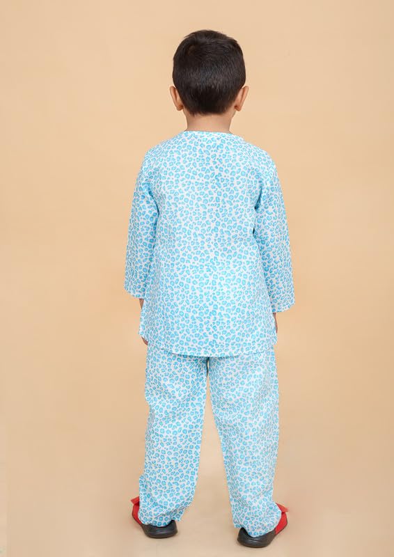 Image of Boys Cotton Night Suit | Jaipur Handblock Print Pajama Set for Kids | Boys Sleepwear | Kids Pajama Set | Baby & Toddler Sleep Suit | Combo Pack of 2