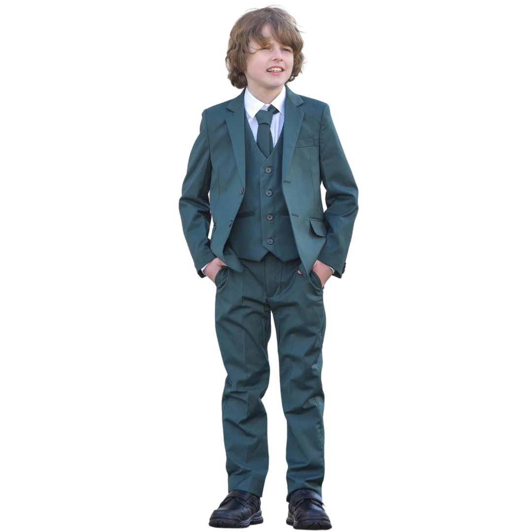 Vivaki Boys Green Suit, Wedding Page Party Prom Suit, 12-18M To 14 Years (Uk, Age, 12 Years, Regular, )