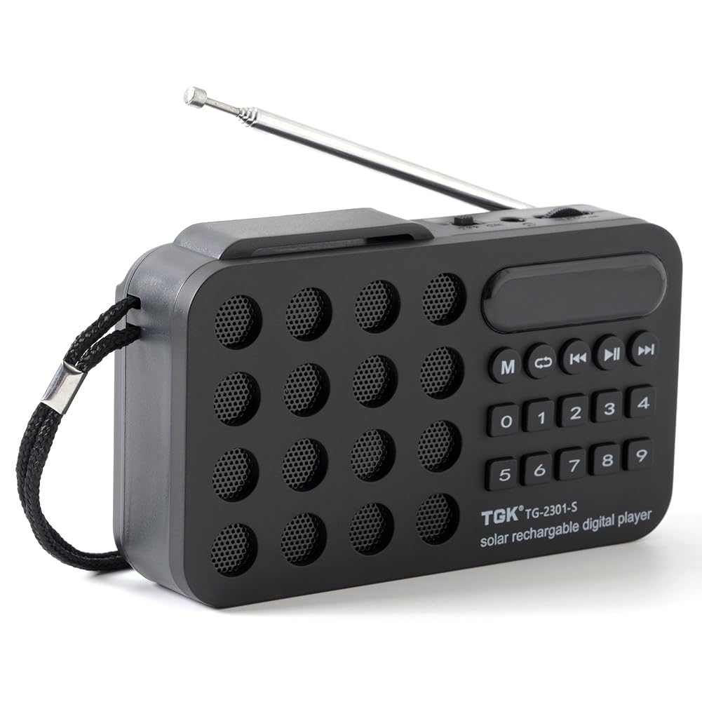 Haut-parleurs Bluetooth sans fil avec lecteur de carte TF USB, récepteur radio FM, batterie rechargeable solaire, haut-parleur radio numérique