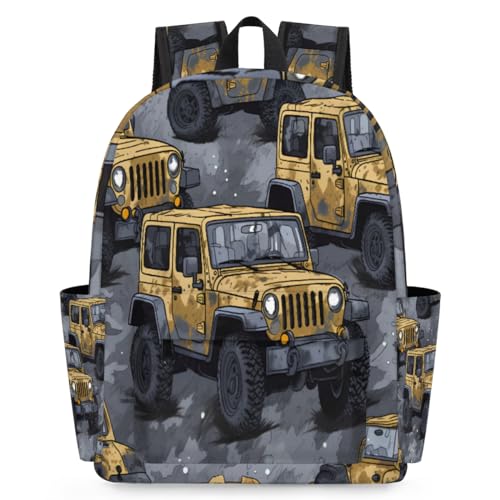 Kids Backpack for Girls Boys School Bookbag Water Resistant Lightweight Travel Bag Adjustable Shoulder Straps Preschool Primary School Toddler Backpack Cartoon Car Pattern Print