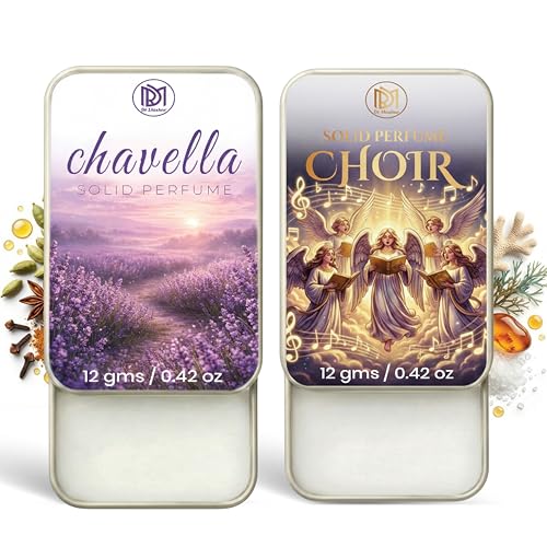 Image of Dr.Mashur Solid Perfume |Choir&Chavella Alcohol Free Wax Perfume Balm, Long Lasting | Pocket Tin 12g, Pack Of 2| Non Greasy Smooth Glide, Travel Friendly Men And Women