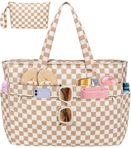 Image of HUANLANG Extra Large Beach Bag Waterproof Beach Totes Bags for Women Men,Pool Bag with Zipper Wet Pocket