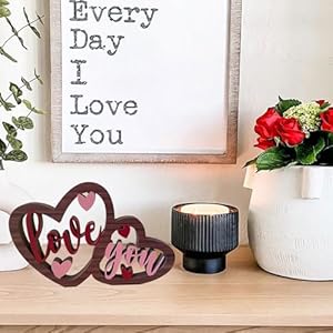 Valentines Day Wooden Sign Valentine's Day Gifts Home Office Table Top Decor Heart Centerpiece Decorations for Tiered Trays Shelf Coffee Bar Mantle Windowsill Love You Valentines Day Wooden Sign Valentines Day Gifts Home Office Table Top Decor Heart Centerpiece Decorations for Tiered Trays Shelf Coffee Bar Mantle Windowsill Love You