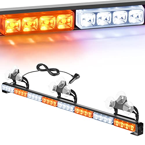 Nilight Traffic Advisor Emergency Strobe Light Bar 35Inch 32LED 21 Flash Patterns Directional Safety Warning Lights with Cigar Lighter on Trucks Police Cars Construction Vehicles
