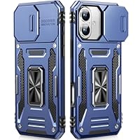 OLHAOMAO Cover per iPhone 14 Pro Max con Support À 360°,[Anello Magnetico Cavalletto][Copertura Fotocamera Scorrevole] Caso di Protezione delle lenti Militare per iPhone 14 Pro Max, 6,7,Blu