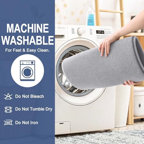 OLANLY Thick Memory Foam Bathroom Rugs 30x20, Soft Absorbent Bath Mat, Grey — view 5