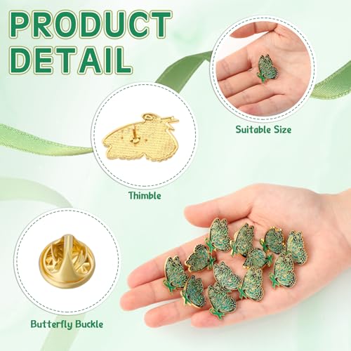 Image of Unittype Green Ribbon Butterfly Pins Mental Health Awareness Items Suicide Prevention Butterfly Lapel Pin Gifts for Mental Health Awareness Month Charity Public Social Events