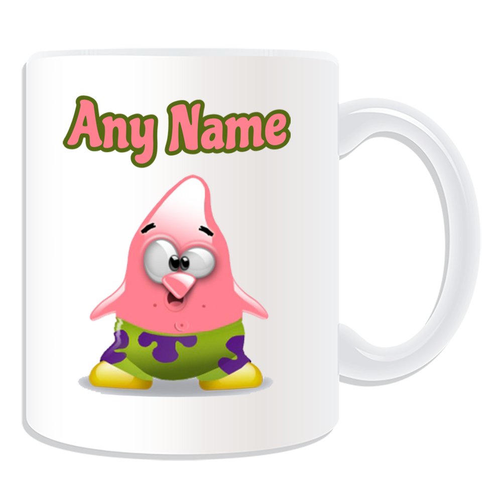 Unigift White Personalised Gift - Patrick Mug (Penguin Cartoon Character Costume) Unique Name Message Silly Funny Superhero Hero Super Star