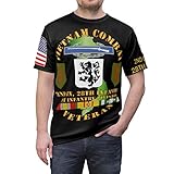 All Over Printing (AOP) - Army - Vietnam Combat Veteran - 2nd Battalion, 28th Infantry 1st Infantry Division Front/Back - L/R Sleeve (Black, Large)