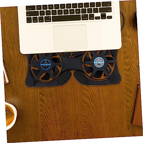 Base portátil plegable para laptop con ventiladores duales USB miniatura 6