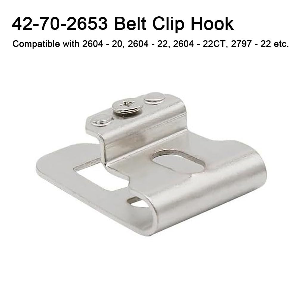 4 ganci per cintura in acciaio inox compatibili con strumenti Milwaukee M18, clip di ricambio per gancio per cintura 2604-20, 2604-22, 2604-22CT, 2797-22, include viti di montaggio