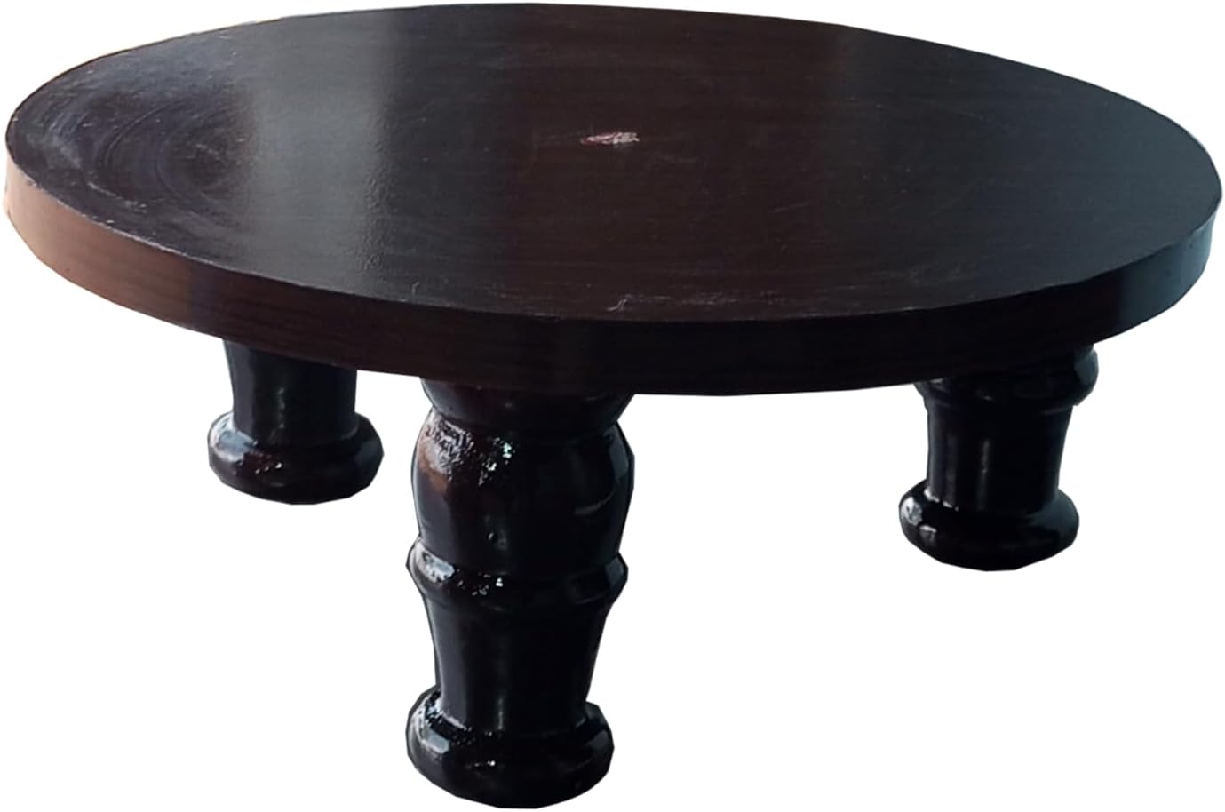 JVJP I Wood 12 Inch Wooden Mukkali, Mini Stool, Pooja Stand, Gummy Bear