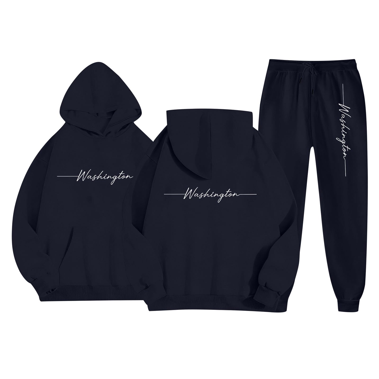 Generico Tute Uomo Completa Invernale Tuta da Ginnastica da Uomo Tuta Sportiva con Cappuccio Felpata Felpa Sportiva e Pantaloni Completo Elegante Casual Classic Invernale Casa