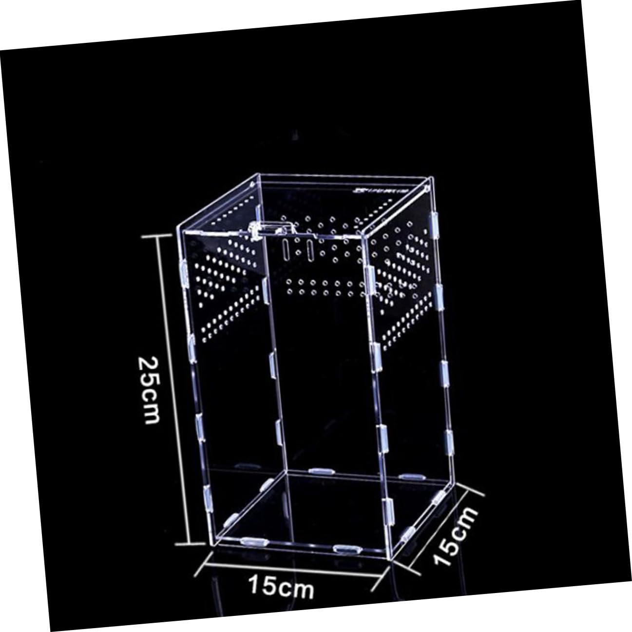 Hemobllo Caja de Cría para Reptiles Acrílica Transparente Ventilación Desmontable para Alimentación de Insectos y Alojamiento Confortable