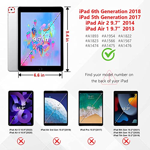 Succtop iPad 5th/6th Generation Case PU Leather Flip Wallet Cover Auto Sleep/Wake Function Smart Protective Cover for Apple iPad 2017/2018 9.7 Inch/iPad Pro 9.7"/iPad Air/iPad Air 2 Rose Gold - Image 2