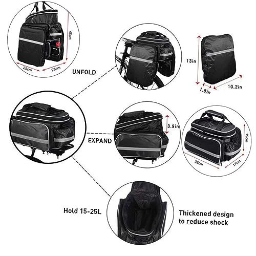Holibanna Cycling Rear Seat Trunk Bag Multi Pocket Saddle Bag for Mountain Bikes Capacity Pouch Rack Case for Excursions with Random Trim Color