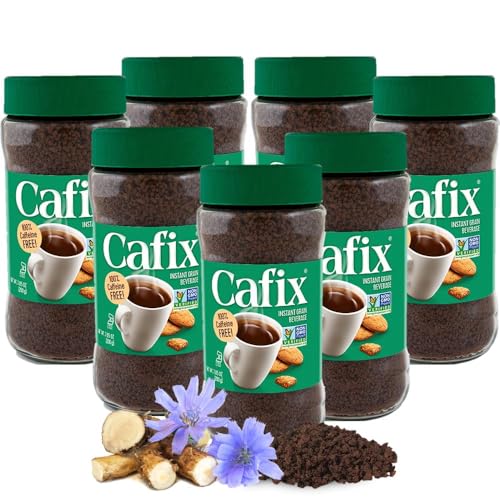 Image of Cafix All Natural Instant Chicory Coffee Alternative, Great-Tasting, Rich and Bold, Zero Caffeine - 7.05oz Jar (Pack of 7)
