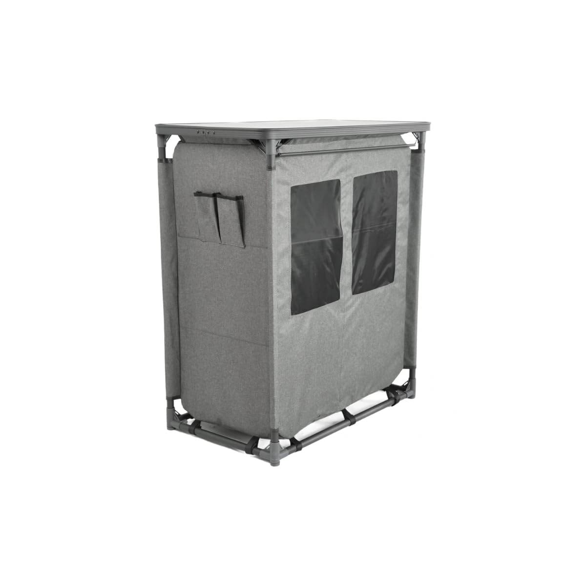 Happy Rhino - Campingschrank Abruzzo - Faltschrank - Aufbewahrungsschrank - Camping - Grau - Faltbar