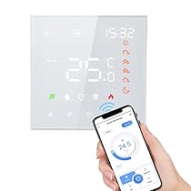 Funien Termostato WiFi, controllo vocale, 3A, display LCD programmabile digitale, touch screen, riscaldamento a pavimento, regolatore di temperatura, termostato da parete intelligente digitale per