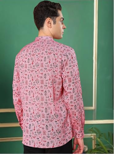 Image of Tattva Pink Tribal Printed Short Kurta