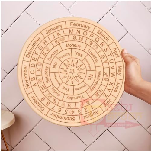 Image of Dowsing Board with Brass Pendulum | 6 Inch | Light Brown Board | Metaphysical Message Board | Acrylic Divination Board | Spirit Board | Witch Board | Pendulum Assorted