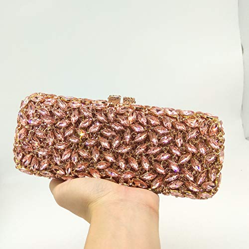 Image of Boutique De FGG Women Crystal Clutch Bag Minaudiere Box Handbag Party Prom Rhinestone Clutch Purse Wedding Bag, Mini