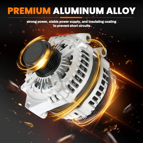 Image of 220A High Output Alternator Compatible with Chrysler Pacifica 2017-2020, Voyager 2020 & Ram ProMaster 1500 2022-2023, ProMaster 2500 2022-2023, ProMaster 3500 3.6L, Replace#42186 56029733AB