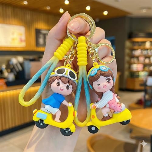 Image of Cute Cartoon Character Silicone 3D Key Chain with Strap Charm & Metal Hook, Merchandise Key Rings Gift for Kids Girls Boys Men & Women