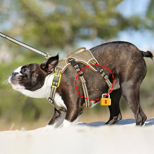 Image of HEELE Dog Harness, Escape Proof Dog Harness, Release on Neck, No Pull Reflective Adjustable Vest with Durable Handle, Dog Harness for Outdoor Training Walking, Dog Harness for Large /Active Dogs, L